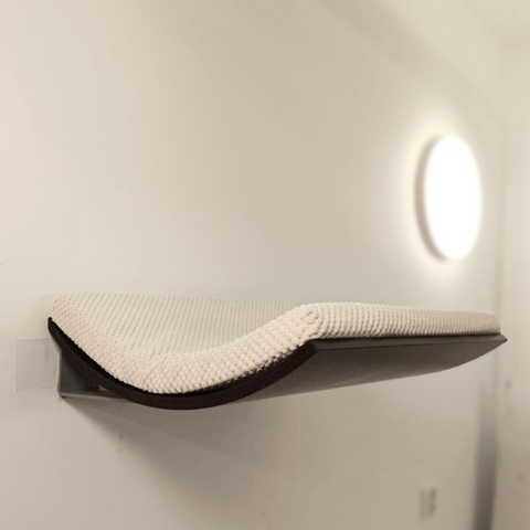 Chill Cat Shelf - Wenge, Soft White, Silver brackets - OUTLET